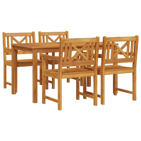vidaXL Garden Dining Set 5 pcs Brown Solid Acacia Wood