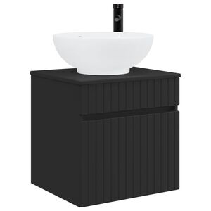 vidaXL Wall-mounted Sink Vanity Black 49 x 44.5 x 66.5 cm