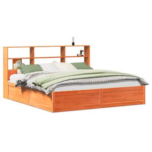vidaXL Bed Frame without Mattress Wax Brown 200x200 cm Solid Wood Pine