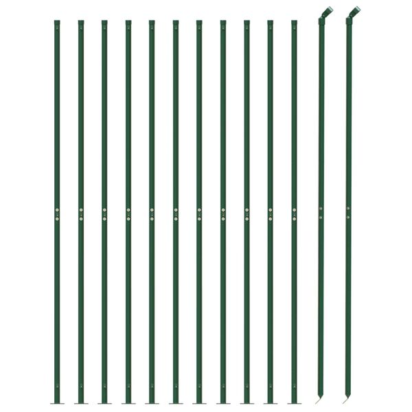 vidaXL Wire Mesh Fence with Flange Green 1x25 m
