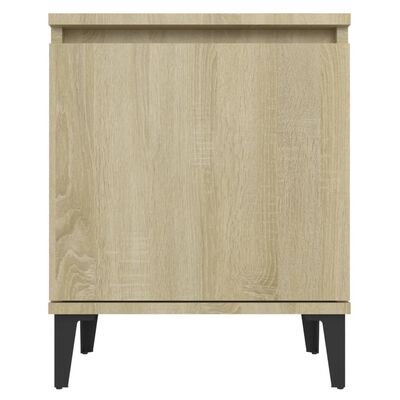 vidaXL Bed Cabinet with Metal Legs Sonoma Oak 40x30x50 cm