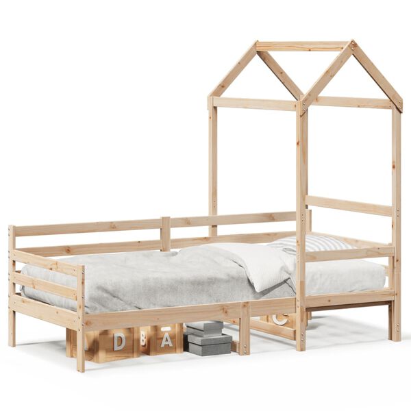 vidaXL Day Bed with Roof without Mattress 90x190 cm Single Solid Wood