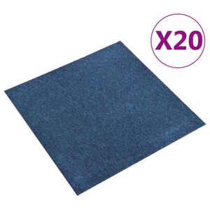 vidaXL Carpet Floor Tiles 20 pcs 5 m&sup2; 50x50 cm Dark Blue