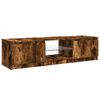 vidaXL TV Cabinet with LED Lights Smoked Oak 140x40x36 cm
