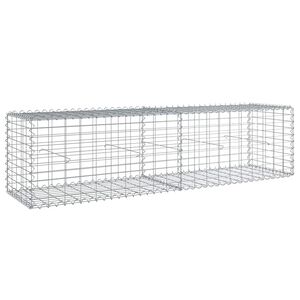 vidaXL Gabion Basket with Cover 200x50x50 cm Galvanised Iron