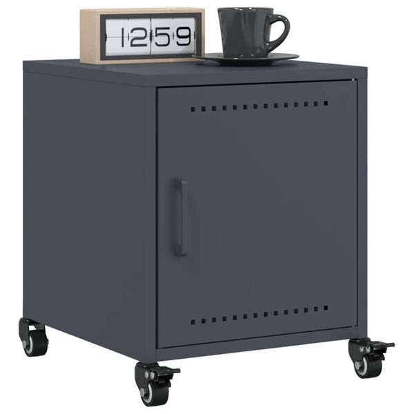 vidaXL Bedside Cabinet Anthracite 36x39x43.5 cm Steel