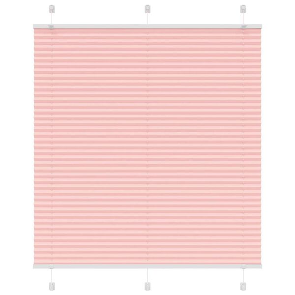 vidaXL Pleated Blind Pink 115x100 cm Fabric Width 114.4 cm Polyester