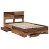 vidaXL Bed Frame with Headboard Old Wood 120 x 190 cm Engineered Wood
