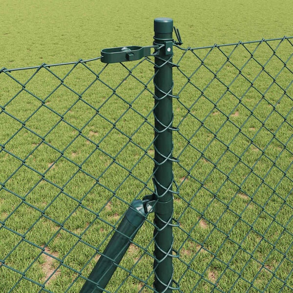 vidaXL Fence Post Green 10 x 1.5 m (40 x 40 mm mesh) Steel and PVC