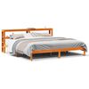 vidaXL Bed Frame with Headboard without Mattress Wax Brown 200x200 cm