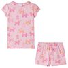 vidaXL Kids'Pyjamas with Short Sleeves Light Pink 128