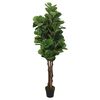 vidaXL Artificial Fiddle Leaf Fig Tree 134 Leaves 120 cm Green
