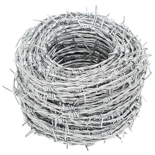vidaXL Barbed Wire Silver 50 m Hot-dip Galvanised Steel