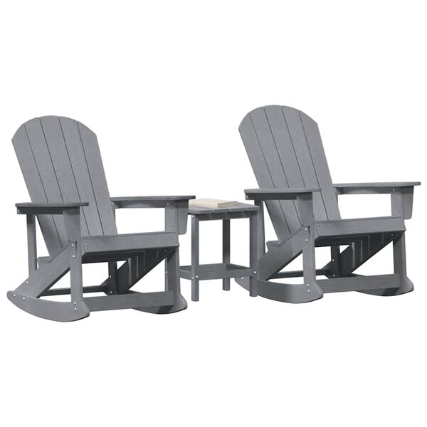 vidaXL Garden Lounge Set 3 pcs Light Grey HDPE