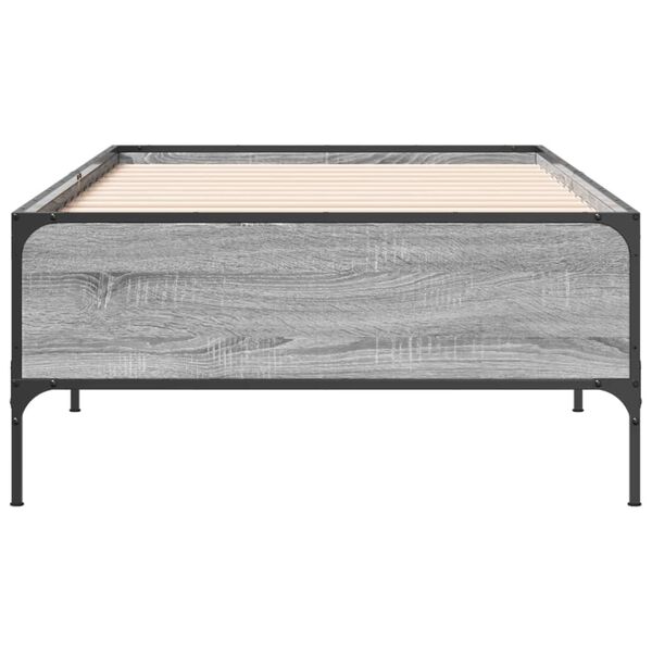 vidaXL Bed Frame without Mattress Grey Sonoma 90x200 cm