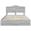 vidaXL Storage Bed Grey Sonoma 140 x 200 cm Engineered Wood