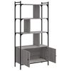 vidaXL Bookcase with Doors Grey Sonoma 76.5x30x154.5 cm Engineered Wood