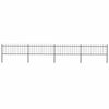 vidaXL Garden Fence with Spear Top Steel 671x80 cm Black