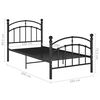 vidaXL Bed Frame without Mattress Black Metal 100x200 cm