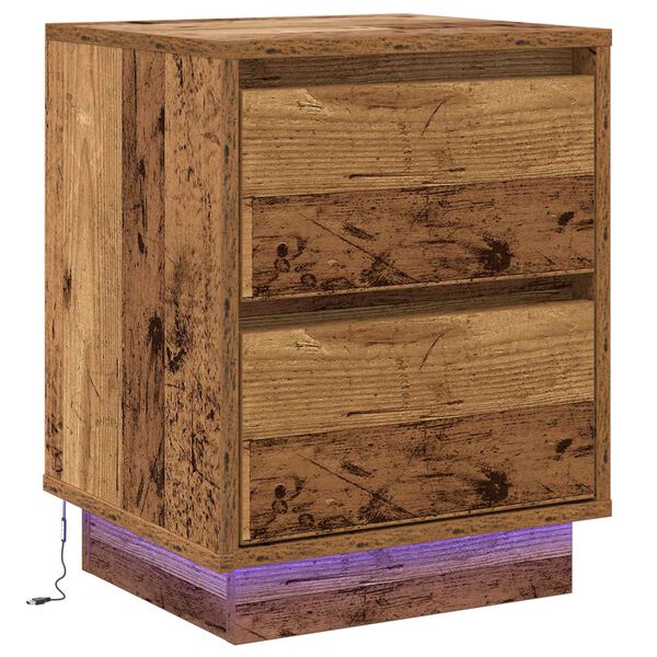 vidaXL Bedside Cabinet Old Wood 39 x 34.5 x 50 cm Engineered wood