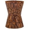 vidaXL Mosaic Stool Brown Solid Teak Wood