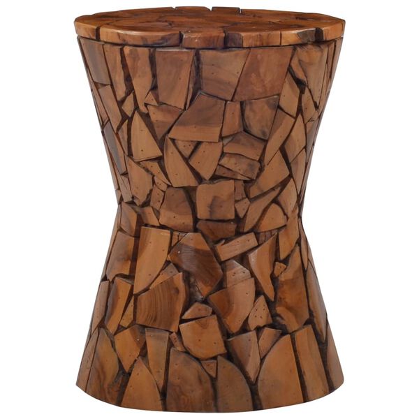 vidaXL Mosaic Stool Brown Solid Teak Wood