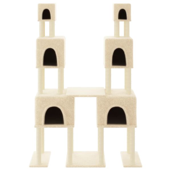 vidaXL Cat Tree with Sisal Scratching Posts Cream 199 cm