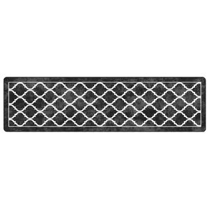 vidaXL Rug Washable Black and White 80x300 cm Anti Slip