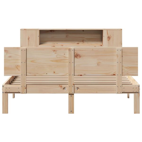 vidaXL Bookcase Bed without Mattress 140x190cm Solid Wood Pine
