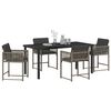 vidaXL Garden Dining Set 5 pcs Grey Poly Rattan