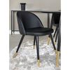 Venture Home Dining Chairs 2 pcs Velvet Leather-look Black and Brass