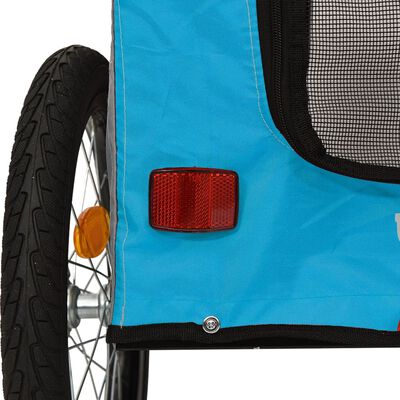 vidaXL Pet Bike Trailer Blue and Grey Oxford Fabric and Iron