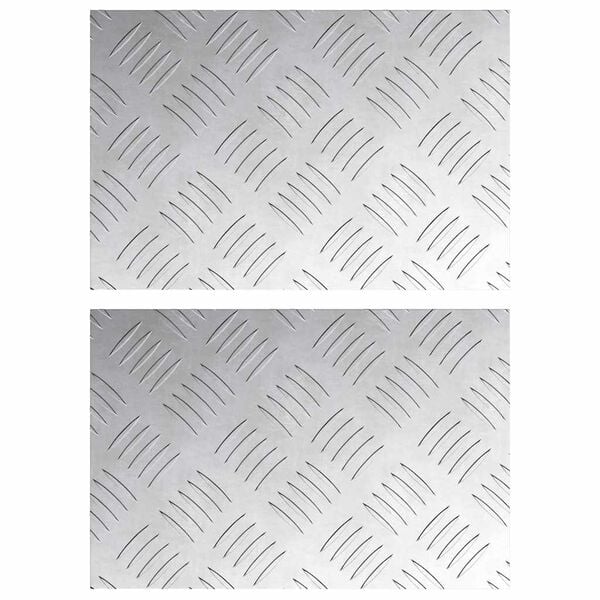 vidaXL Stair Tread Rectangular 2 pcs Silver 30 x 20 cm Aluminium