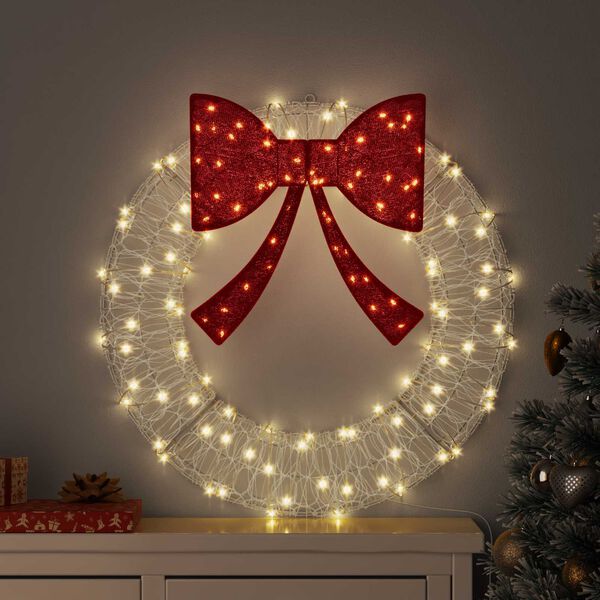 vidaXL Wreath with 60 LEDs Warm white 76 x 76 x8.5 cm Acrylic