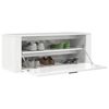 vidaXL Wall Shoe Cabinet High Gloss White 100x35x38 cm Engineered Wood