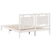 vidaXL Extra Long Bed Frame without Mattress White 160x220 cm Solid Wood