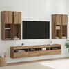 vidaXL TV Wall Cabinet Set with LED Lights 7 pcs Artisan oak