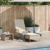 vidaXL Sun lounger Reclining Beige 157 x 55 x 92cm Poly Rattan