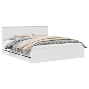 vidaXL Bed Frame with Drawer White 180 x 200 cm Engineer Wood