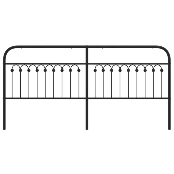 vidaXL Metal Headboard Black 193 cm