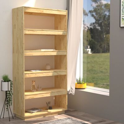 vidaXL Book Cabinet/Room Divider 80x35x167 cm Solid Pinewood