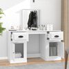 vidaXL Dressing Table with Mirror White 130x50x132.5 cm