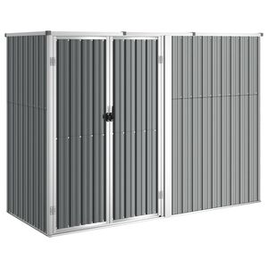 vidaXL Garden Tool Shed Grey 225x89x161 cm Galvanised Steel