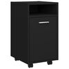 vidaXL Side Cabinet with Wheels Black 33x38x60 cm Engineered Wood
