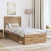 vidaXL Bed Frame Artisian Oak 100 x 200 cm Solid Pine Wood