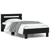 vidaXL Bed Frame without Mattress with Headboard Black 75x190 cm Small Single