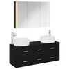 vidaXL Bathroom Furniture Set 4 pcs Black Oak