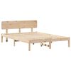 vidaXL Bed Frame with Headboard Natural 150 x 200 cm Solid Pine Wood