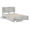 vidaXL Bed Frame Concrete Grey 160 x 200 cm Engineered Wood