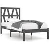 vidaXL Bed Frame without Mattress Grey Solid Wood Small Single